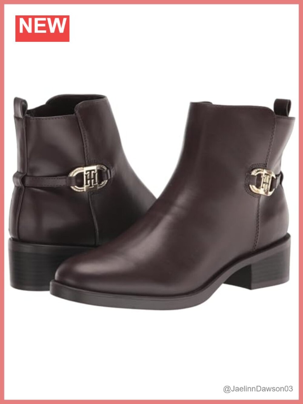 Faux Leather Ankle Bootie Block Heel Zip Closure Women's